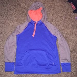 DanskinNow blue gray orange hoodie kangaroo pocket